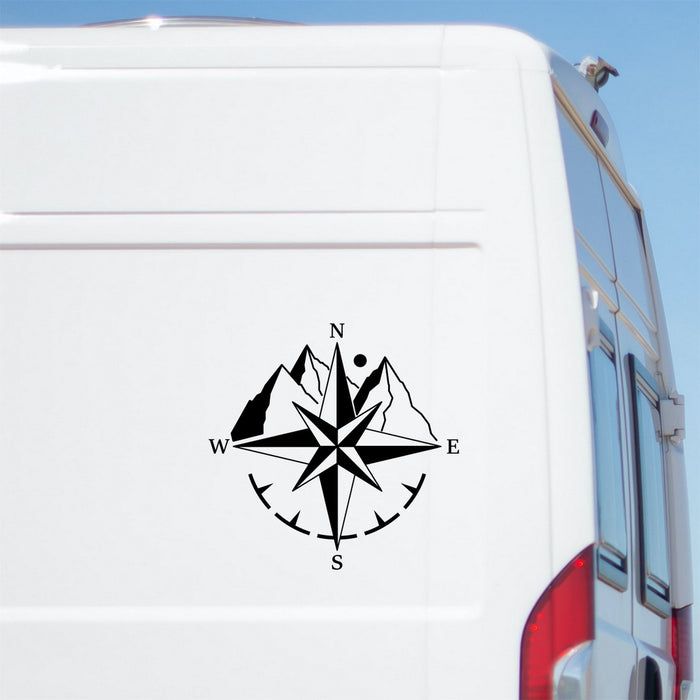 Compass Mountains Vinyl Sticker caravan sticker image 1