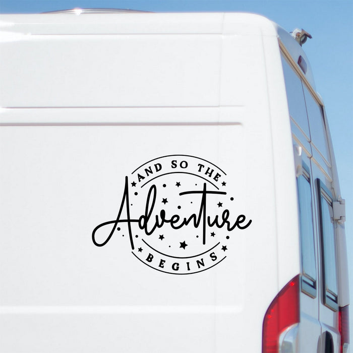 Adventure Begins Vinyl Sticker caravan sticker image 1