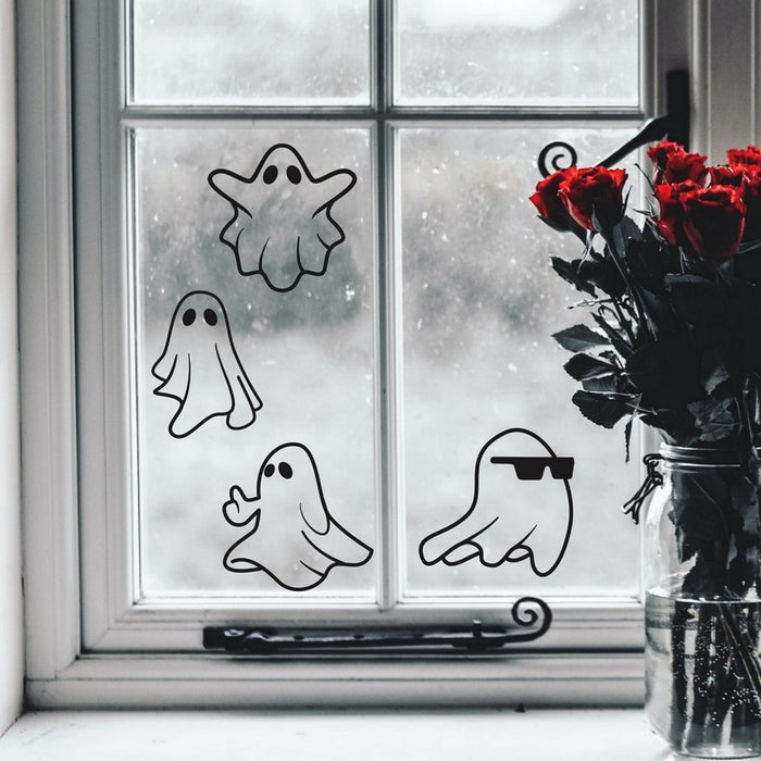 Ghost stickers on a window