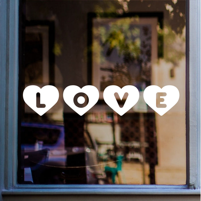 Love Hearts Valentine's Day shop window sticker