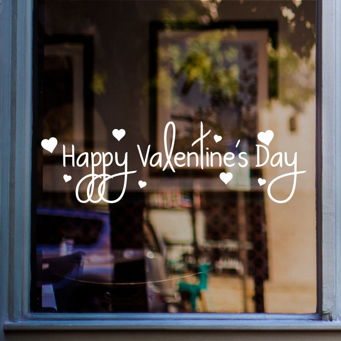 Happy Valentine's Day shop window sticker retail display
