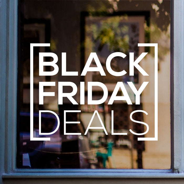 Black Friday Deals Shop Window Sticker vinyl window sticker mockup