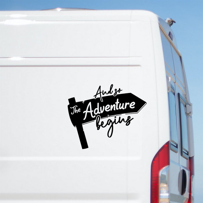 Adventure Begins Signpost Caravan Sticker product image 1