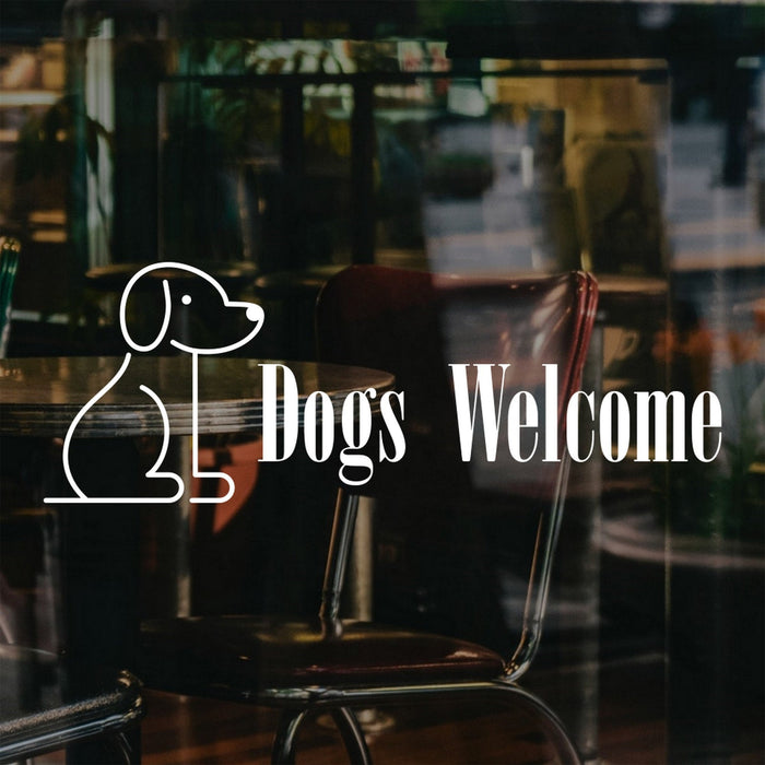 Dogs Welcome Line Art Shop Window Sticker main product image