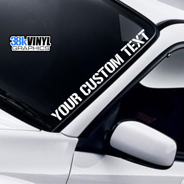 Personalised Bold Slanted Windscreen Sticker — lettering style or example application.