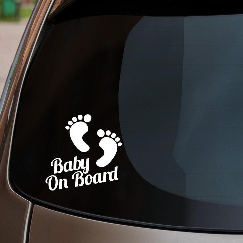 Baby On Board Feet Car Sticker Fitted On Rear Window