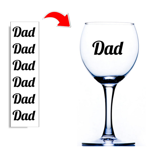 Dad Wine Glass Stickers