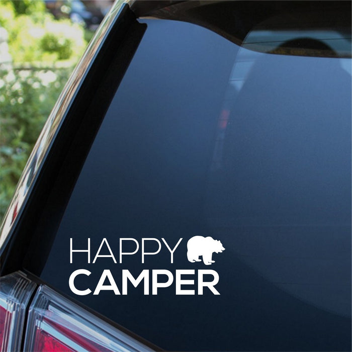 Happy Camper Bear Car Sticker