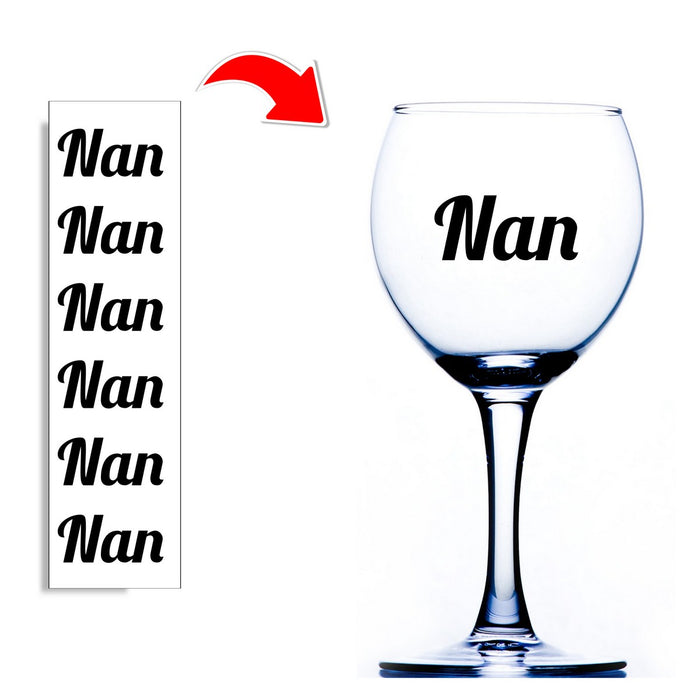 Nan Wine Glass Stickers