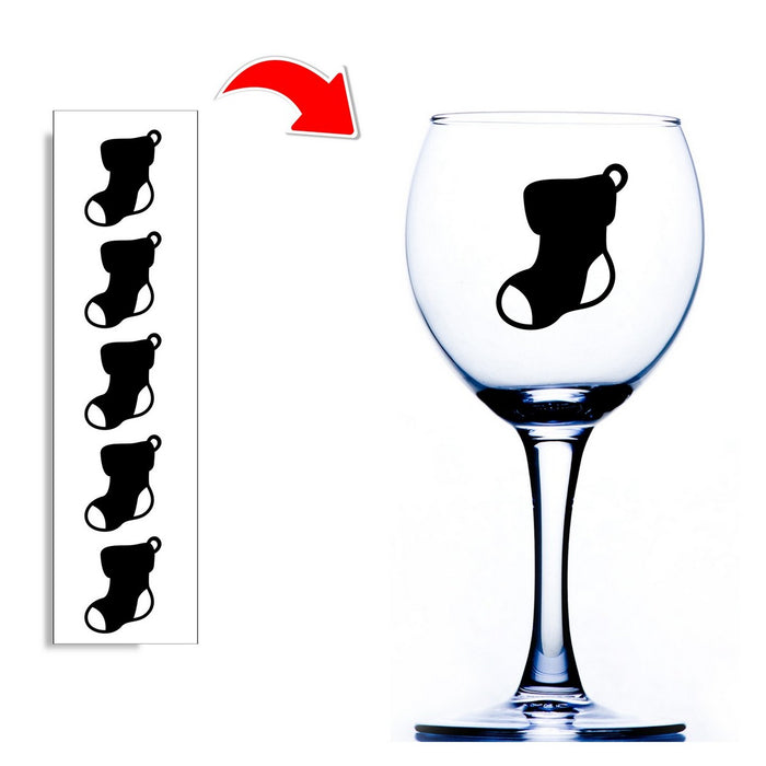Stocking Wine Glass Stickers
