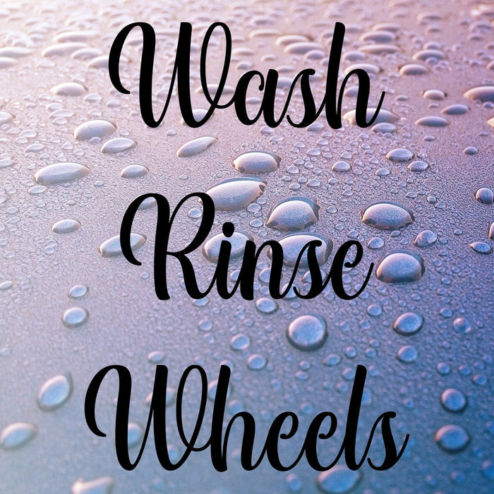 WASH RINSE WHEELS Car Washing Valeting Bucket Stickers