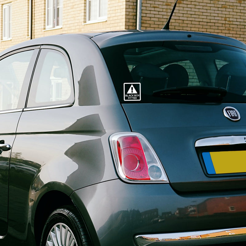 Black Box Fitted Sticker on Fiat 500 New Driver Black Box Stickers