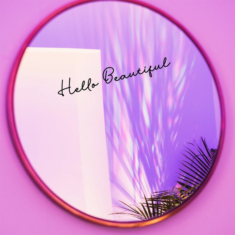 Hello Beautiful Mirror Sticker Decal