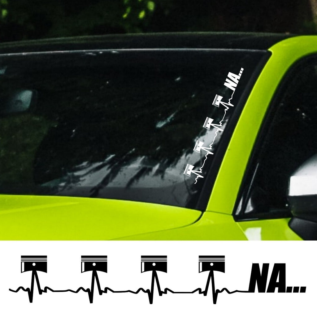 4 Cylinder Naturally Aspirated Windscreen decal — example vehicle placement 1.