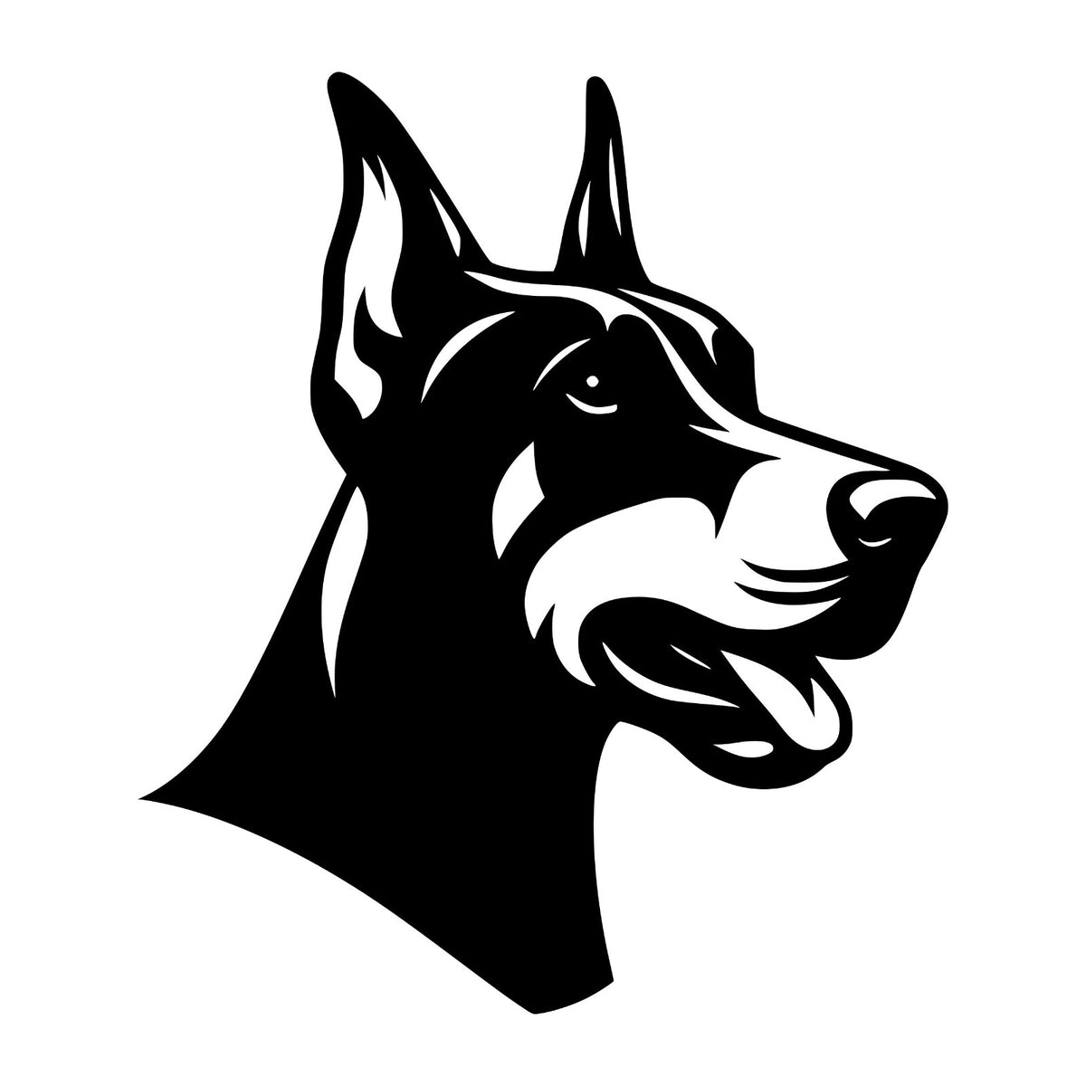 Doberman Head vinyl car sticker additional product view.