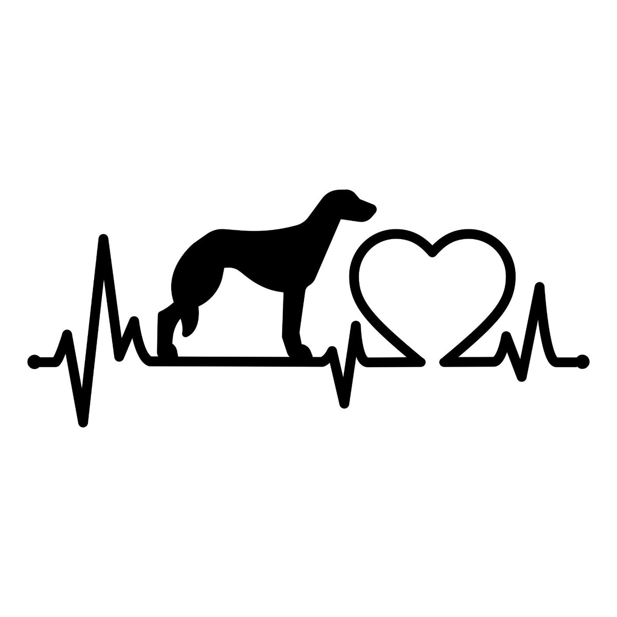 Saluki Heartbeat dog vinyl car sticker additional product view.
