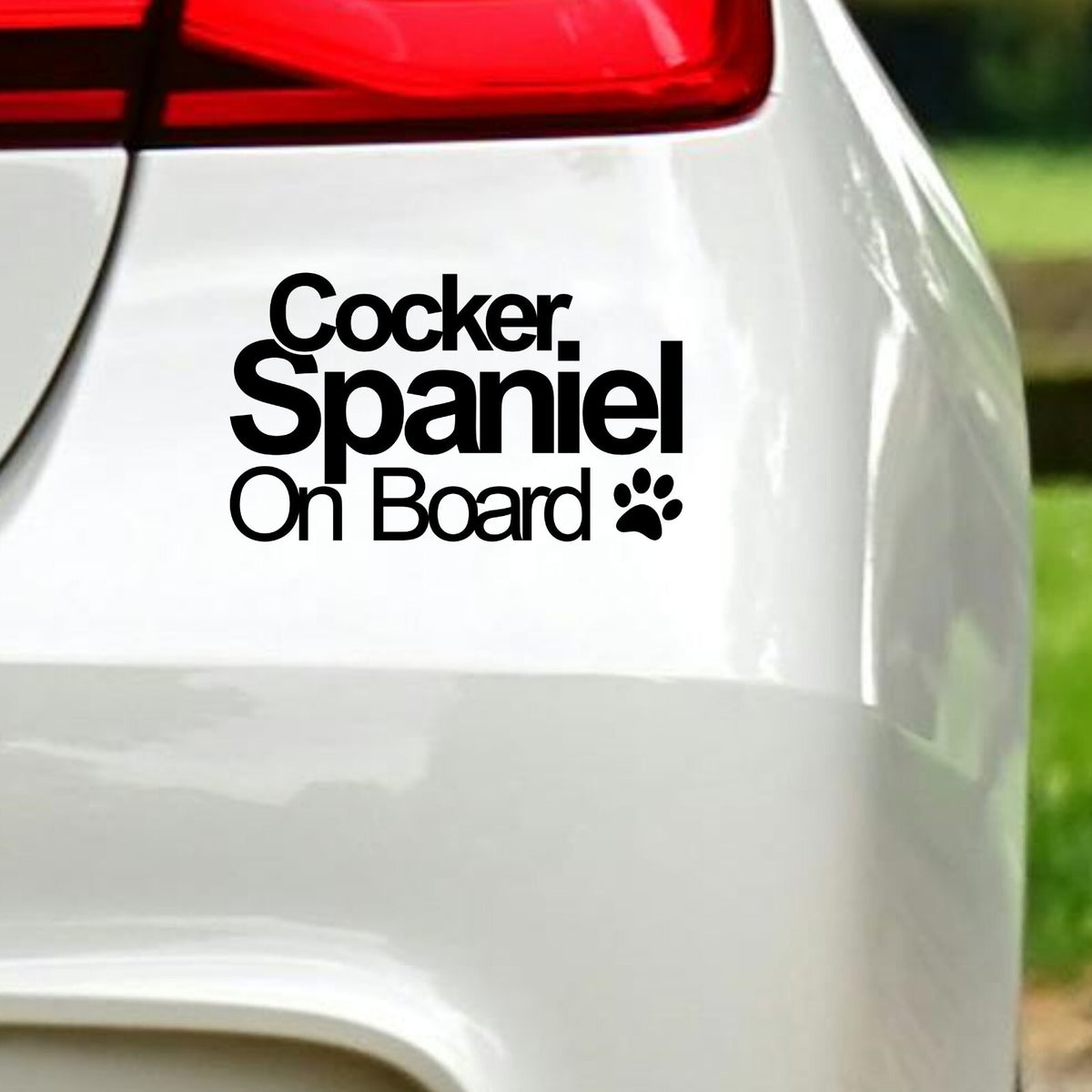 Cocker Spaniel On Board vinyl car sticker additional product view.