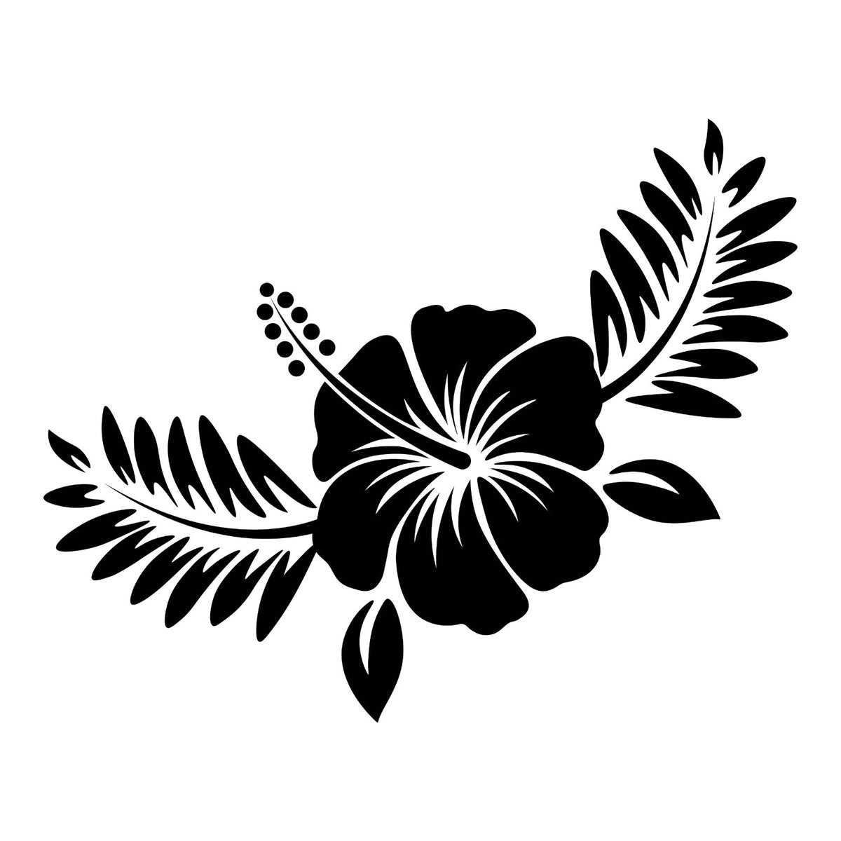 Hibiscus flower design 2 vinyl sticker on a white background.