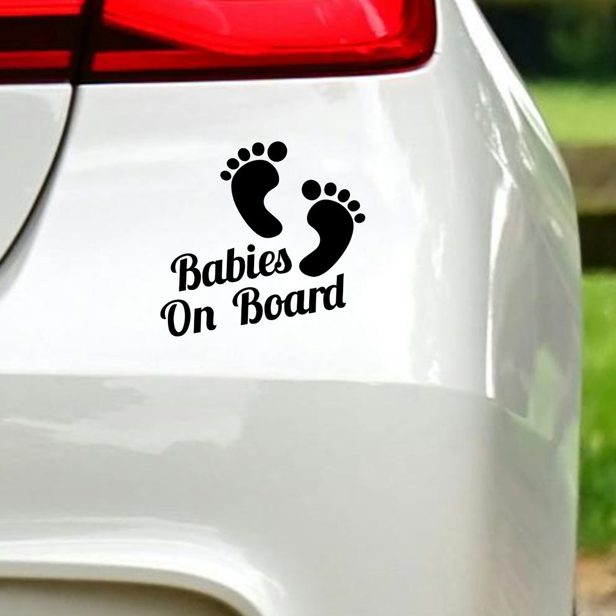 Babies On Board footprints vinyl car sticker additional product view.