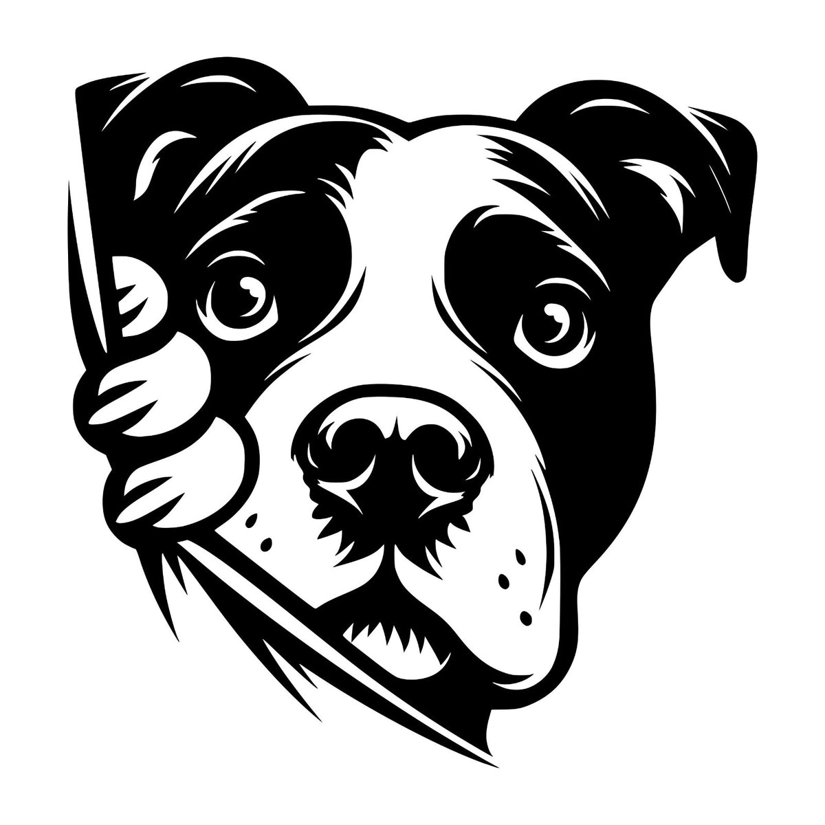 Pitbull Portrait vinyl car sticker additional product view.