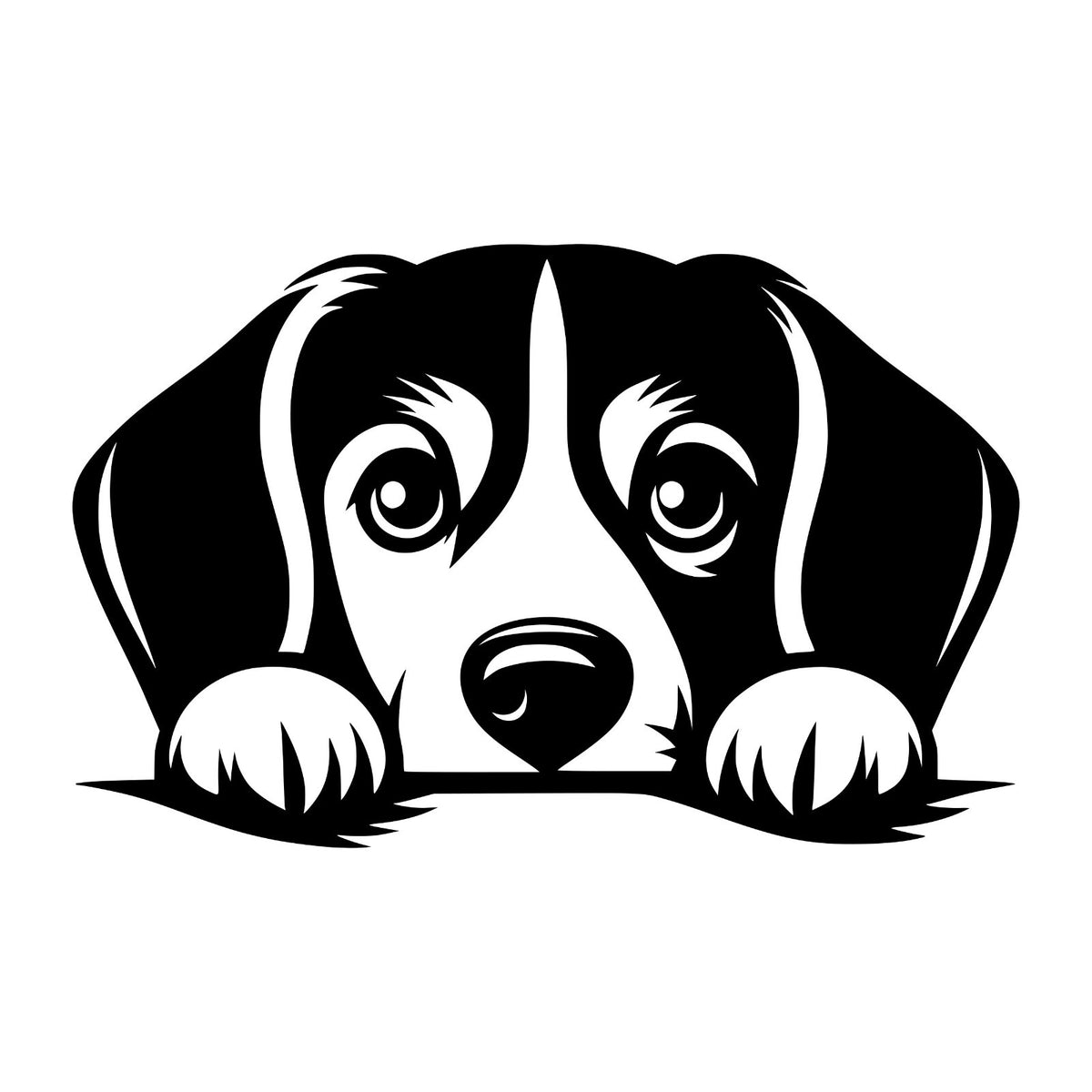 Peeking Beagle design 3 vinyl car sticker additional product view.