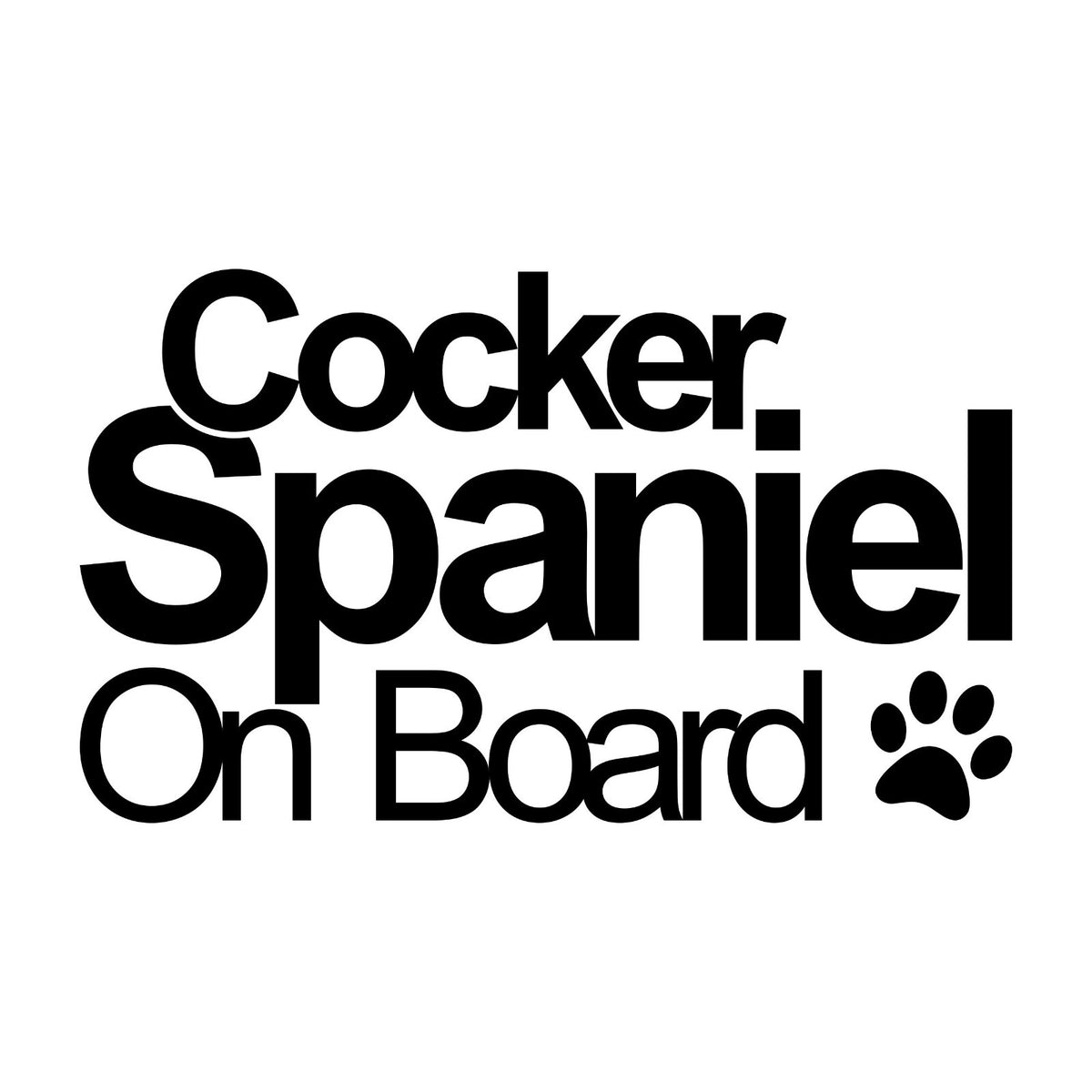 Cocker Spaniel On Board vinyl sticker on a white background.