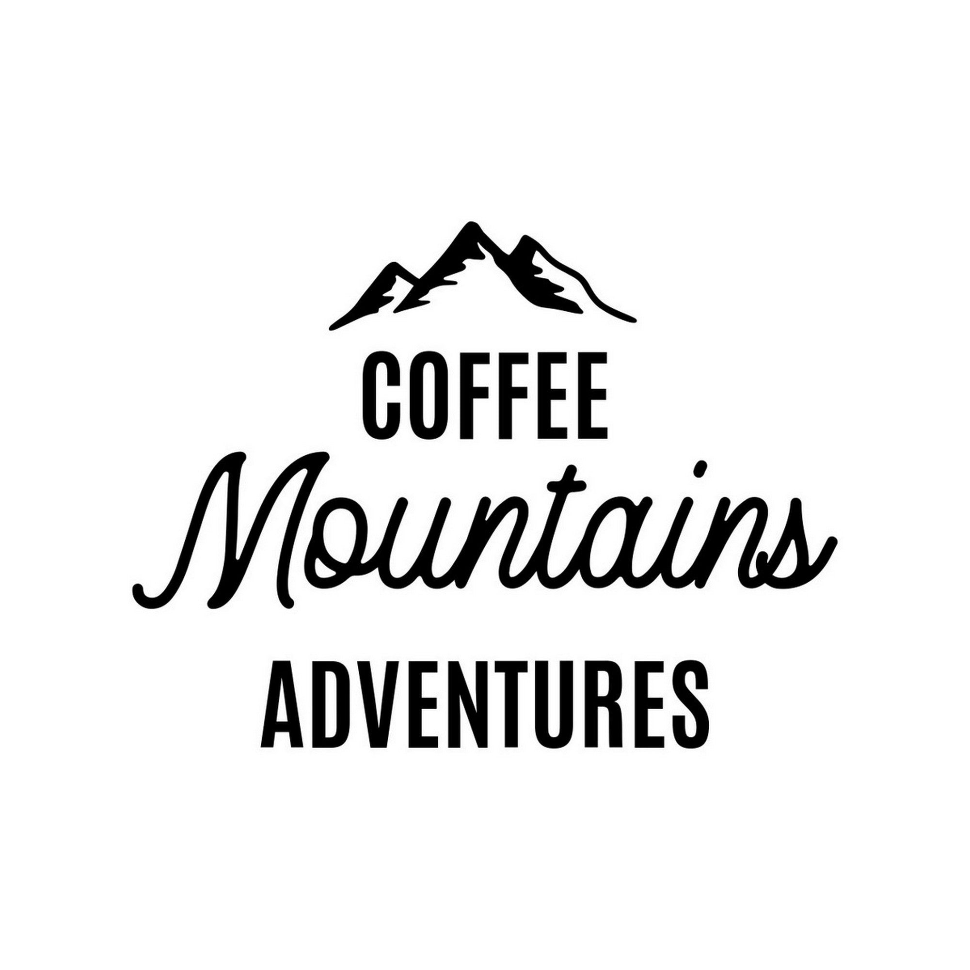 Coffee Mountains Adventures caravan sticker black vinyl artwork