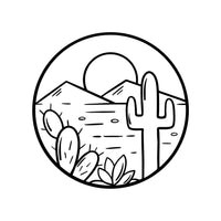 Desert Cactus Mountain Range Sticker