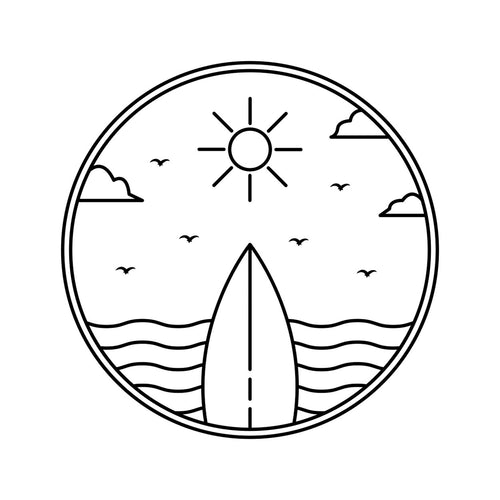 Surf Surfing Surfboard Sticker – black vinyl decal artwork