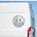 Adventure Is Calling caravan sticker shown on a van