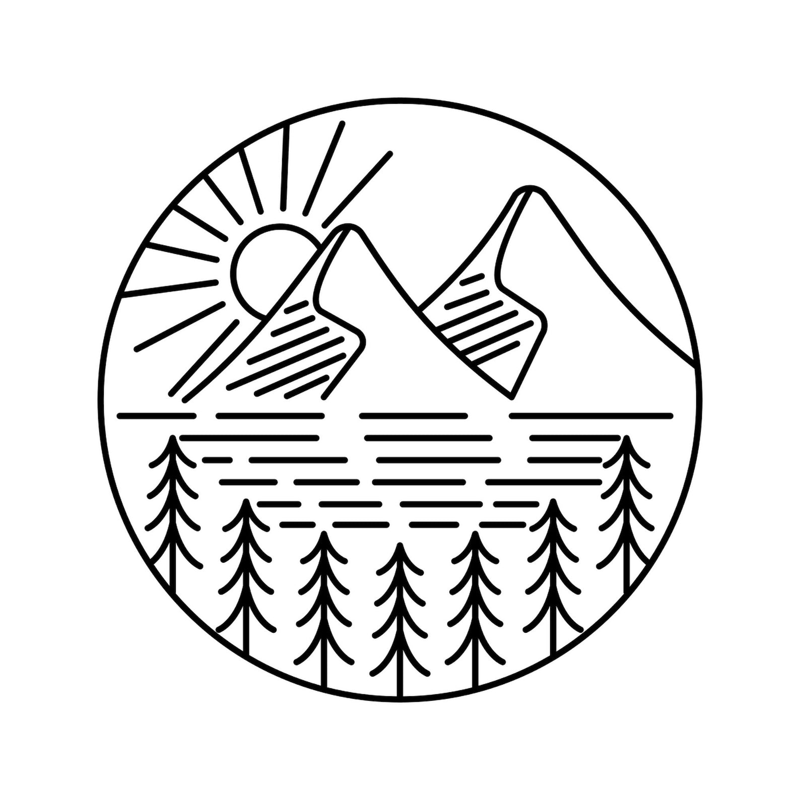 Mountain landscape scene vinyl decal artwork