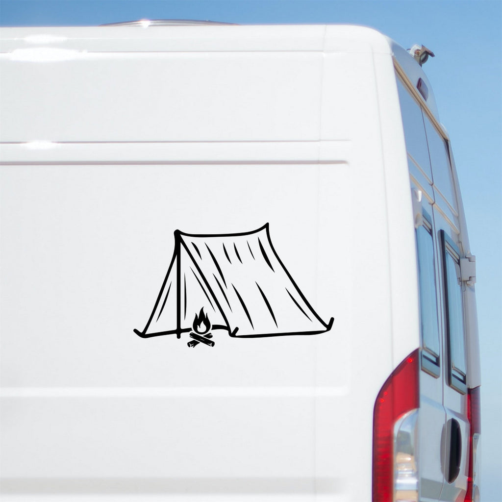 Camping Tent Campfire Vinyl Decal caravan sticker image 1