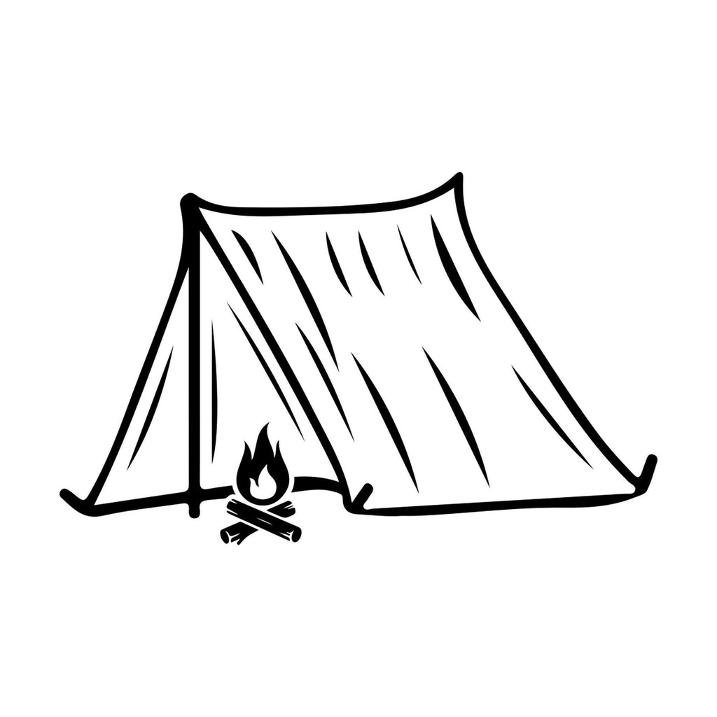 Camping Tent Campfire Vinyl Decal caravan sticker image 2