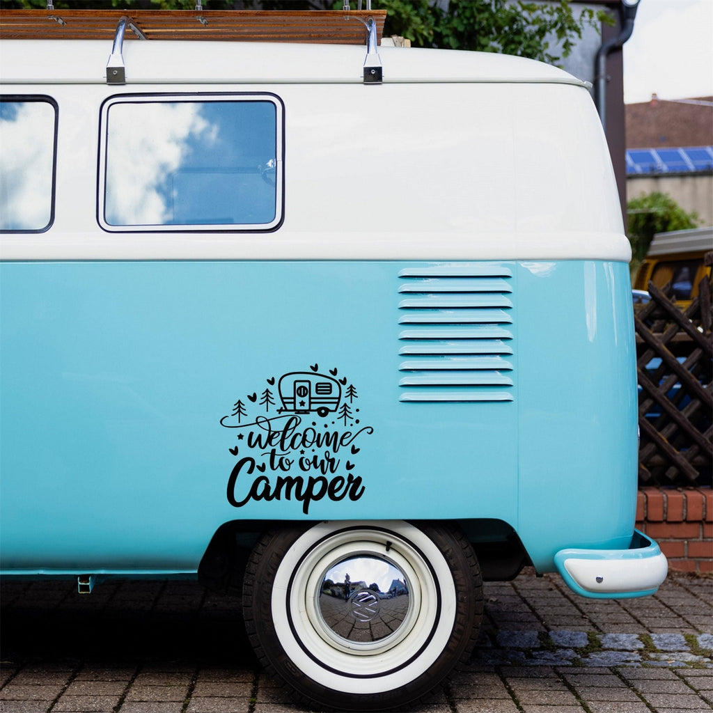 Welcome To Our Camper Sticker caravan sticker image 1