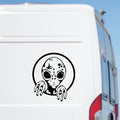 Funny Alien Head Vinyl Decal - Car, Van, Camper, Motorhome caravan sticker image 1