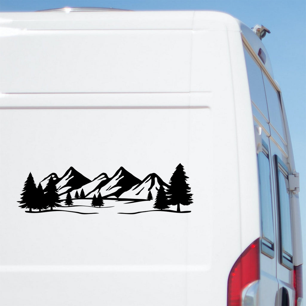 Mountain Forest Landscape Vinyl Sticker caravan sticker image 1