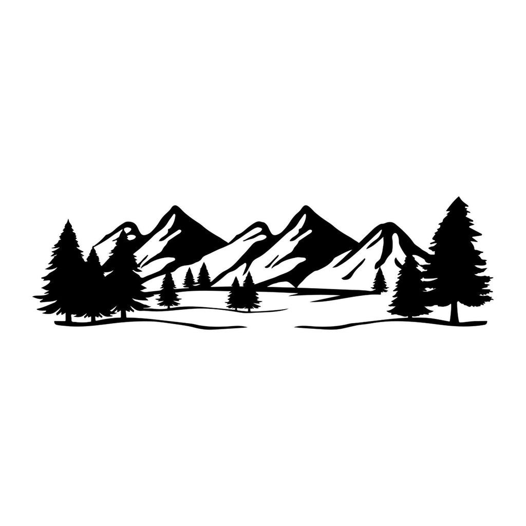 Mountain Forest Landscape Vinyl Sticker caravan sticker image 2