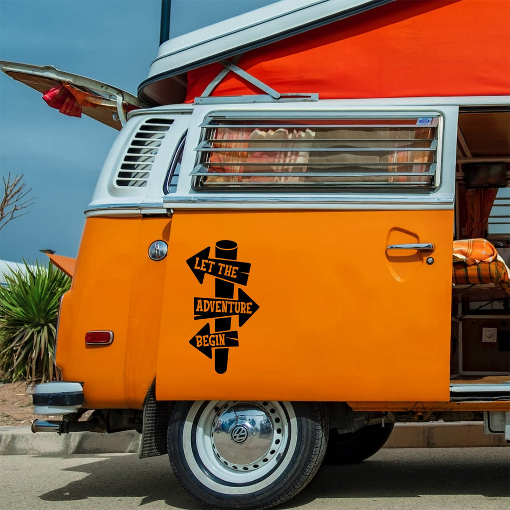 Large Camper Van Caravan Motorhome Sticker Let The Adventure Begin Car Truck RV Bodywork Decal caravan sticker image 3