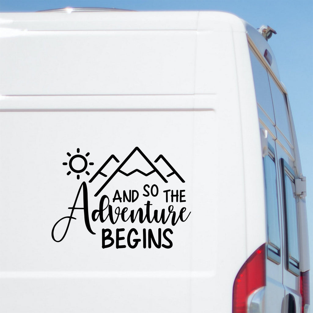 Large Camper Caravan Motorhome Sticker And So The Adventure Begins Car Truck RV Bodywork Decal caravan sticker image 1