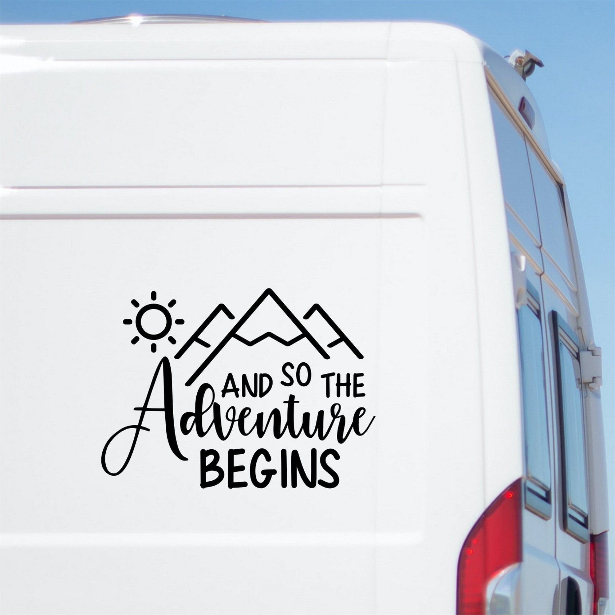 Large Camper Caravan Motorhome Sticker And So The Adventure Begins Car Truck RV Bodywork Decal caravan sticker image 1