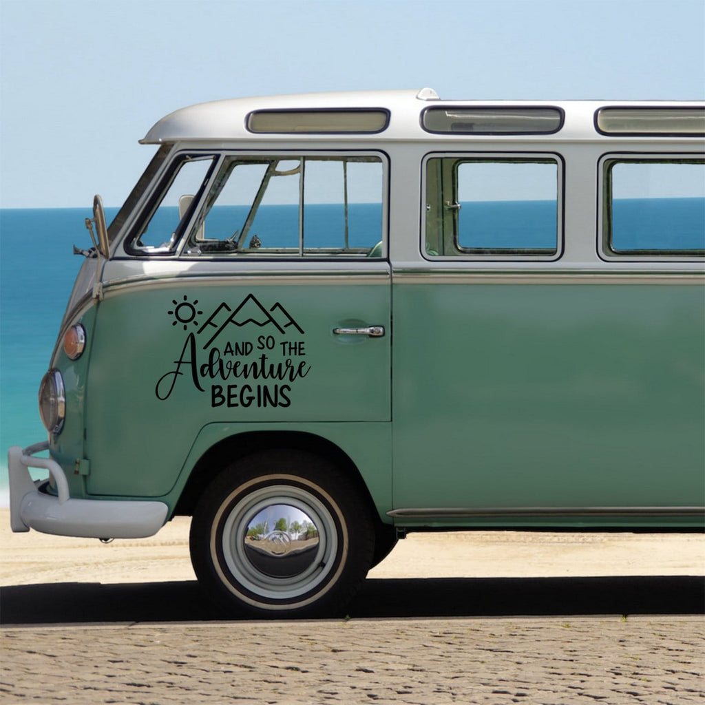 Large Camper Caravan Motorhome Sticker And So The Adventure Begins Car Truck RV Bodywork Decal caravan sticker image 4