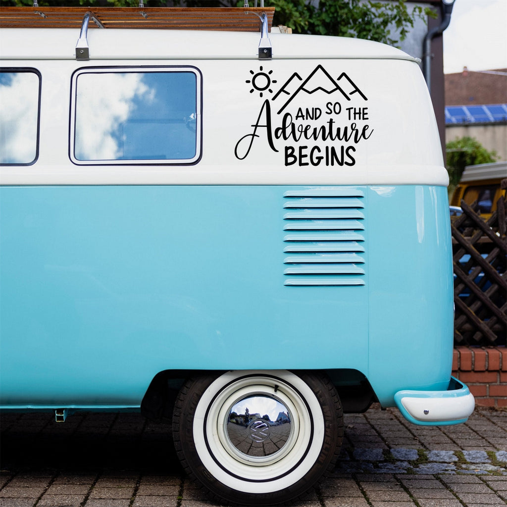 Large Camper Caravan Motorhome Sticker And So The Adventure Begins Car Truck RV Bodywork Decal caravan sticker image 6