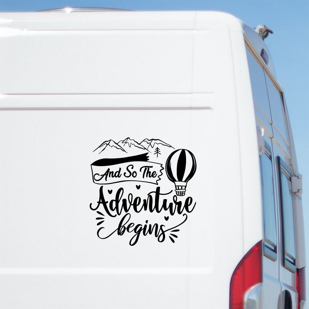 Large Camper Caravan Motorhome Sticker And So The Adventure Begins Car Truck RV Bodywork Decal caravan sticker image 1