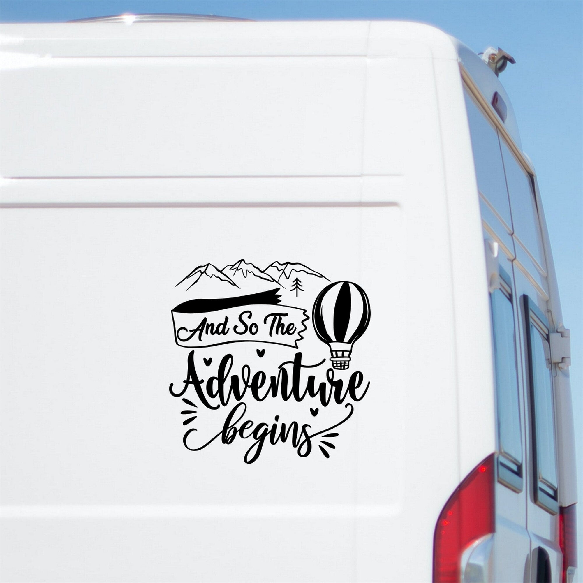 Large Camper Caravan Motorhome Sticker And So The Adventure Begins Car Truck RV Bodywork Decal caravan sticker image 1