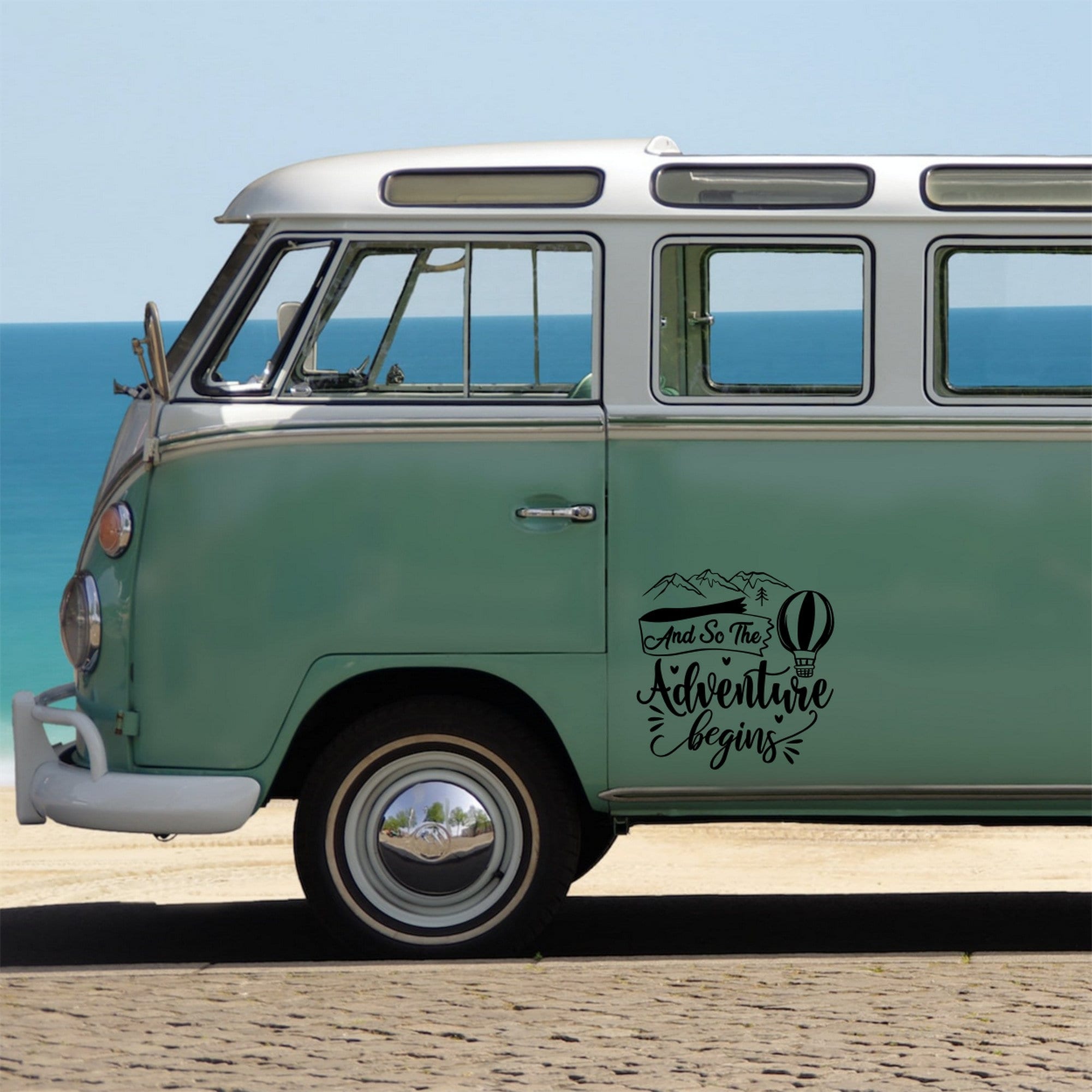 Large Camper Caravan Motorhome Sticker And So The Adventure Begins Car Truck RV Bodywork Decal caravan sticker image 4