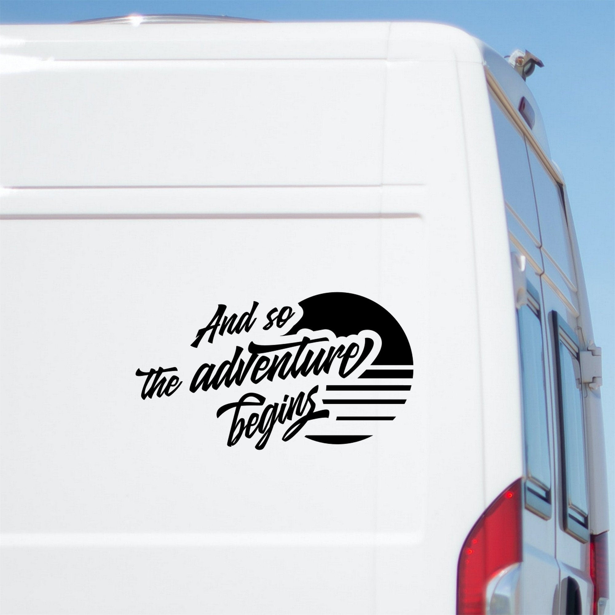 Large Camper Van Caravan Motorhome Sticker And So The Adventure Begins Car Truck RV Bodywork Decal caravan sticker image 1