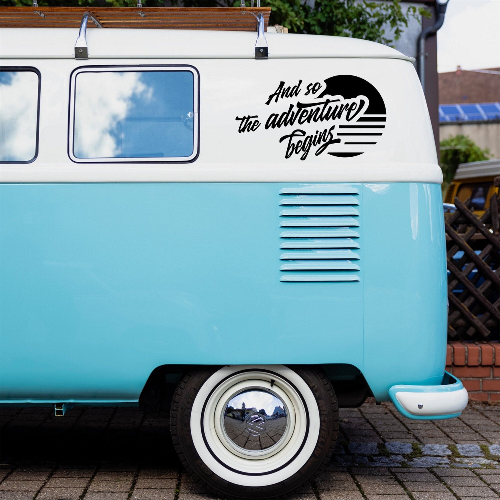 Large Camper Van Caravan Motorhome Sticker And So The Adventure Begins Car Truck RV Bodywork Decal caravan sticker image 6