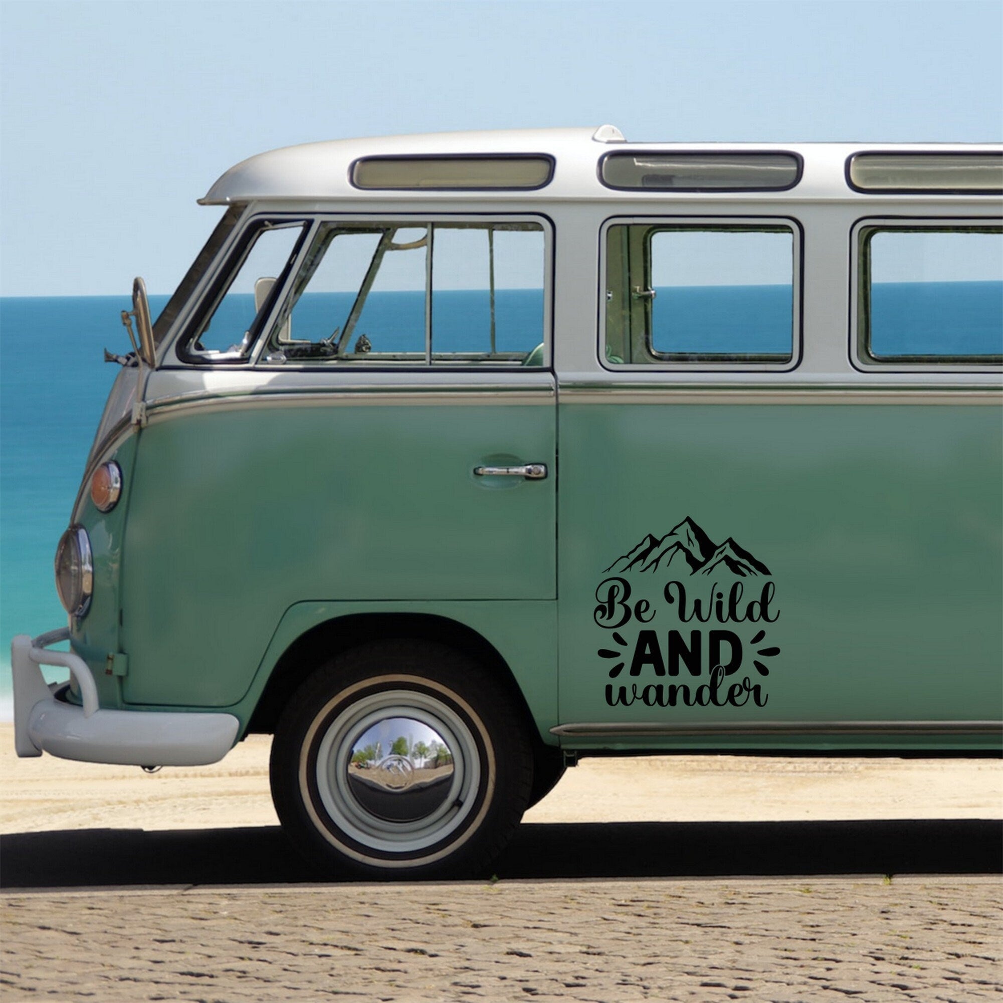 Be Wild And Wander Mountain Vinyl Decal - Camper Van, Truck, RV caravan sticker image 4