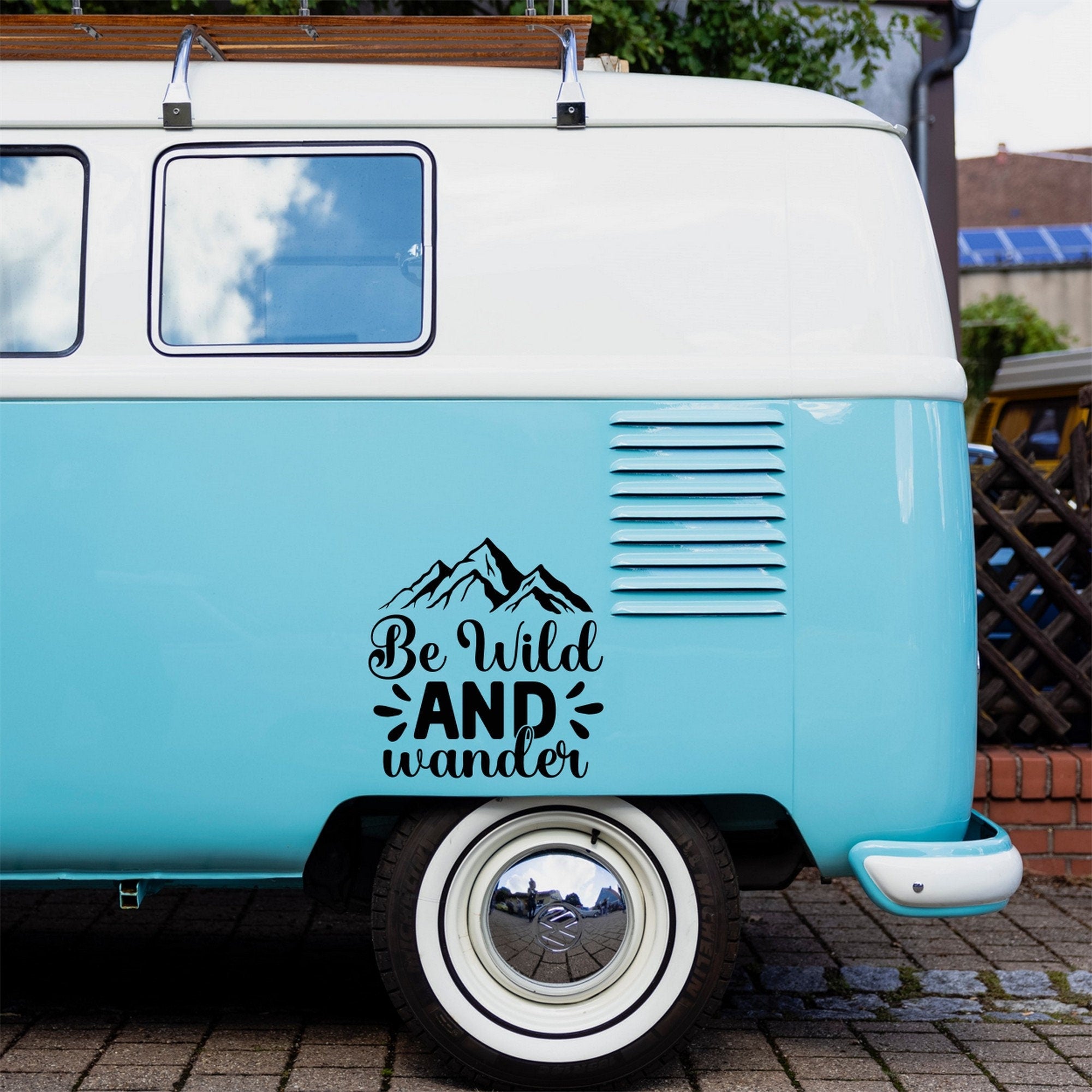 Be Wild And Wander Mountain Vinyl Decal - Camper Van, Truck, RV caravan sticker image 6