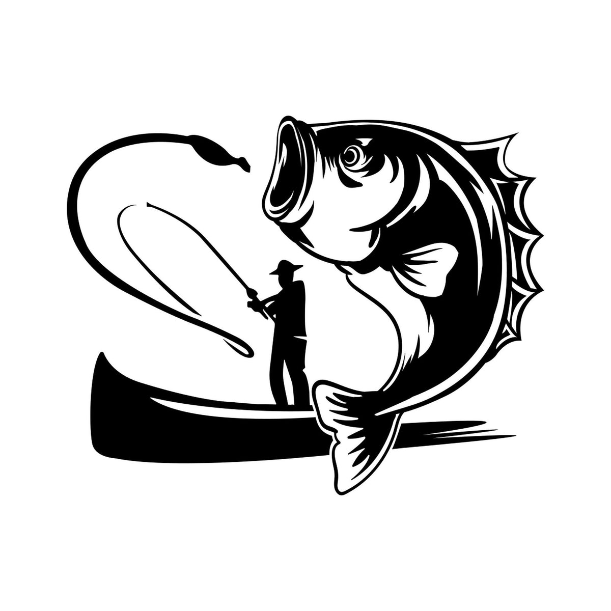 Large Fishing Vinyl Decal caravan sticker image 2